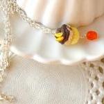 Cupcake Necklace For Kids, In Yellow, Brown And..