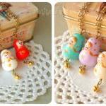 Matryoshka Necklace For Girls, In Lilac And Gold,..