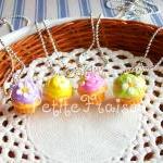Polymer clay cupcake necklace "..